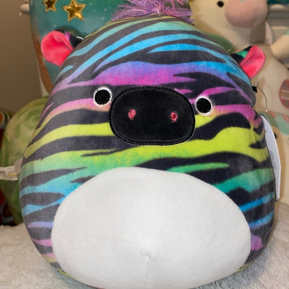 Squishmallows 8” Safiyah Zebra Rainbow Squishmallow - Picture 2 of 5